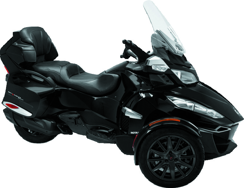 Can-Am Spyder RT One-Piece Motorcycle Seat - Mustang Motorcycle - Touring with Gunmetal Stitching and Carbon Fiber-Styled Vinyl Accents - Black - `10-`21